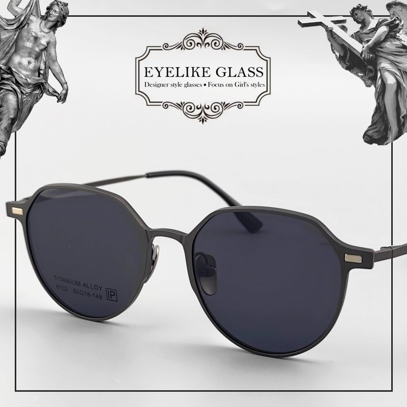 Magnetic Round Glasses for Men & Women – Full Frame Eyeglasses with Magnetic Clip - On Sunglasses | Prescription Ready, Ultra - Light Design - HP eyeglasses