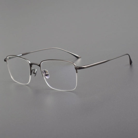 MIES Titanium Semi - Rimless Glasses – Ultra - Light Gold Frame for Men & Women - HP eyeglasses