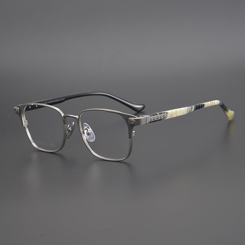 NASTYFREEZE Industrial Black Full Rim Square Glasses – Premium Titanium Frame Eyewear for Men & Women - HP eyeglasses