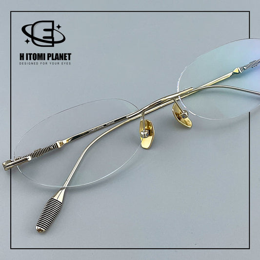 Old Money Style Pure Titanium Oval Rimless Glasses | Designer Minimalist Optical Frame for Prescription & Photochromic Lenses EO-890 - HP eyeglasses