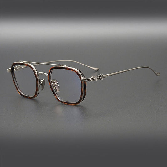 PARATESTES Double Bridge Aviator Glasses – Vintage Tortoise Full Frame - HP eyeglasses