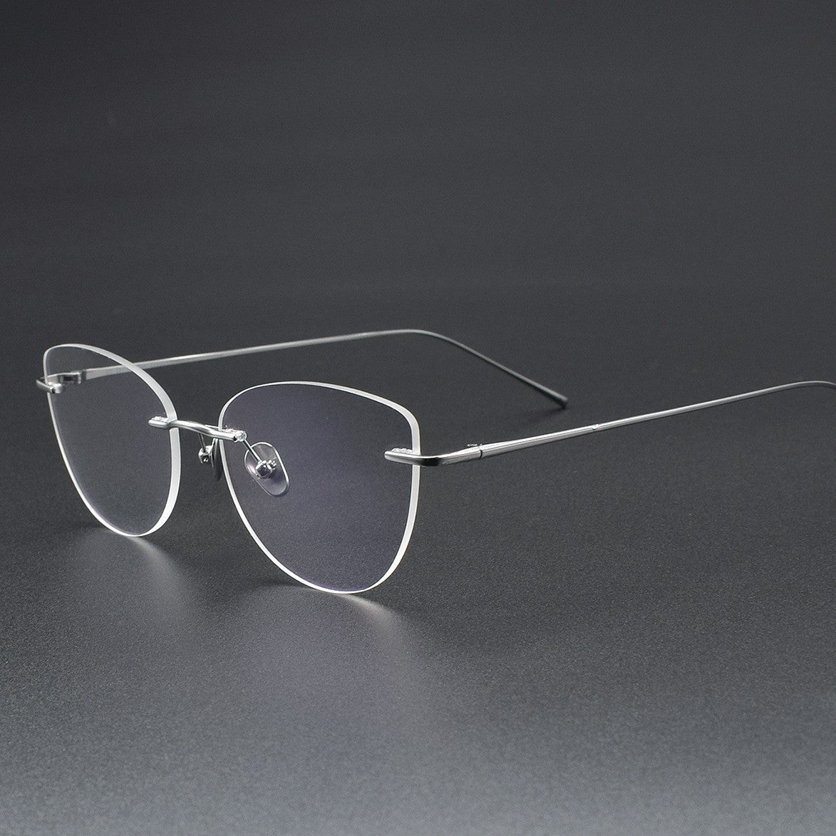 Pure Titanium Cat-Eye Rimless Glasses for Women | Ultra-Light Oval Prescription Frame 52019 - HP eyeglasses