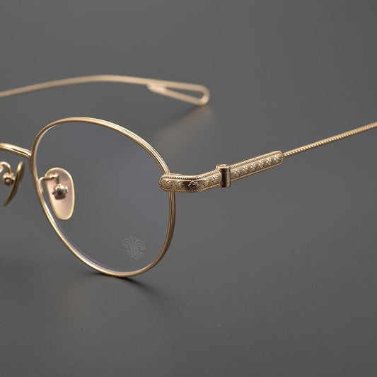 SEXCEL Gothic Round Glasses - Chrome Hearts Style Titanium Full Frame (50mm) - HP eyeglasses