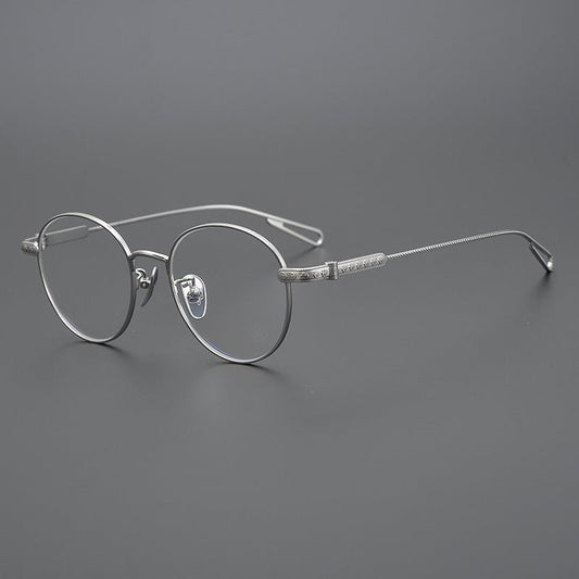 SEXCEL Gothic Round Glasses - Chrome Hearts Style Titanium Full Frame (50mm) - HP eyeglasses