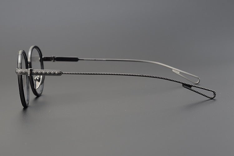 SEXCEL Handmade Vintage Round Glasses – Gothic Titanium Full Frame (47mm) - HP eyeglasses
