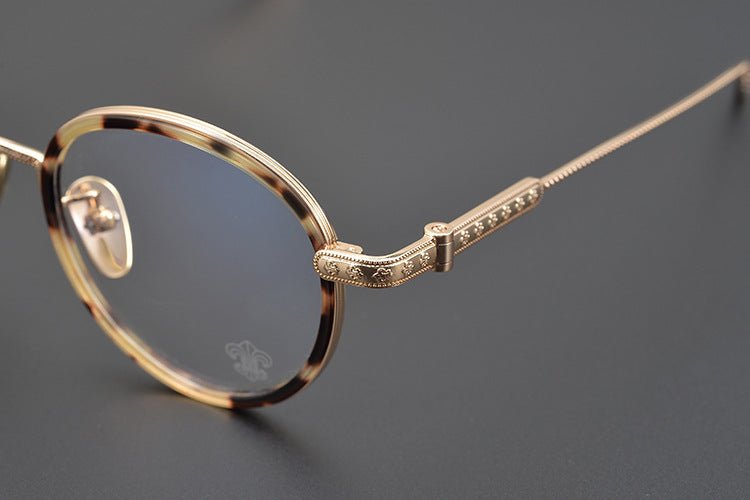 SEXCEL Handmade Vintage Round Glasses – Gothic Titanium Full Frame (47mm) - HP eyeglasses