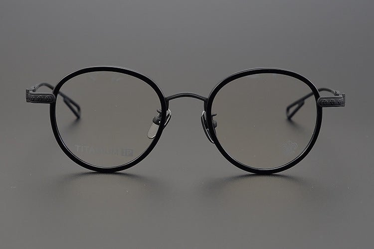 SEXCEL Handmade Vintage Round Glasses – Gothic Titanium Full Frame (47mm) - HP eyeglasses