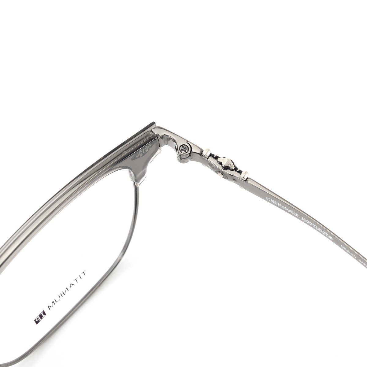 Square Browline Glasses Titanium Half Rim Eyeglasses Frame Browline Prescription Glasses for Men Women Business Optical Frame CH5526 - HP eyeglasses