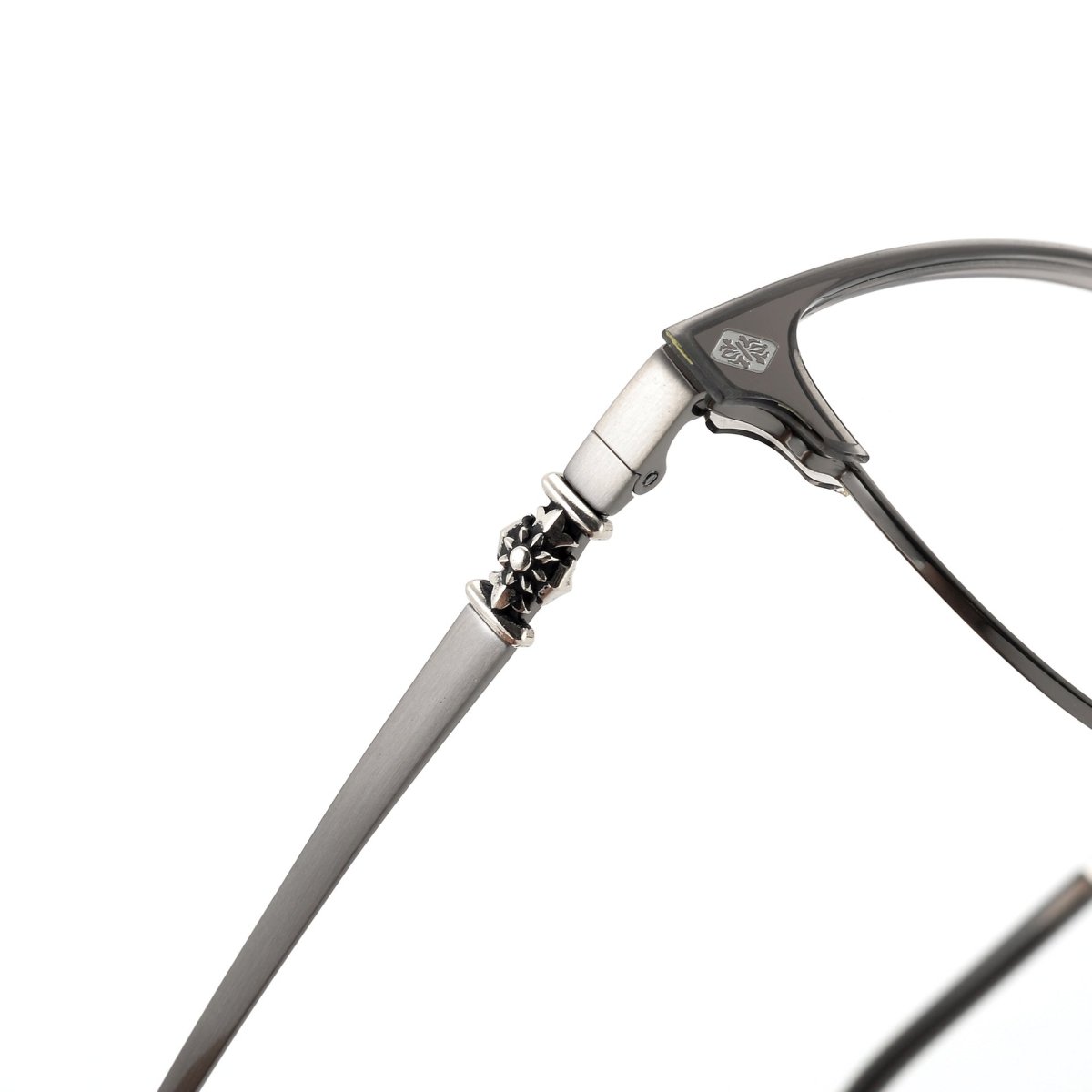 Square Browline Glasses Titanium Half Rim Eyeglasses Frame Browline Prescription Glasses for Men Women Business Optical Frame CH5526 - HP eyeglasses