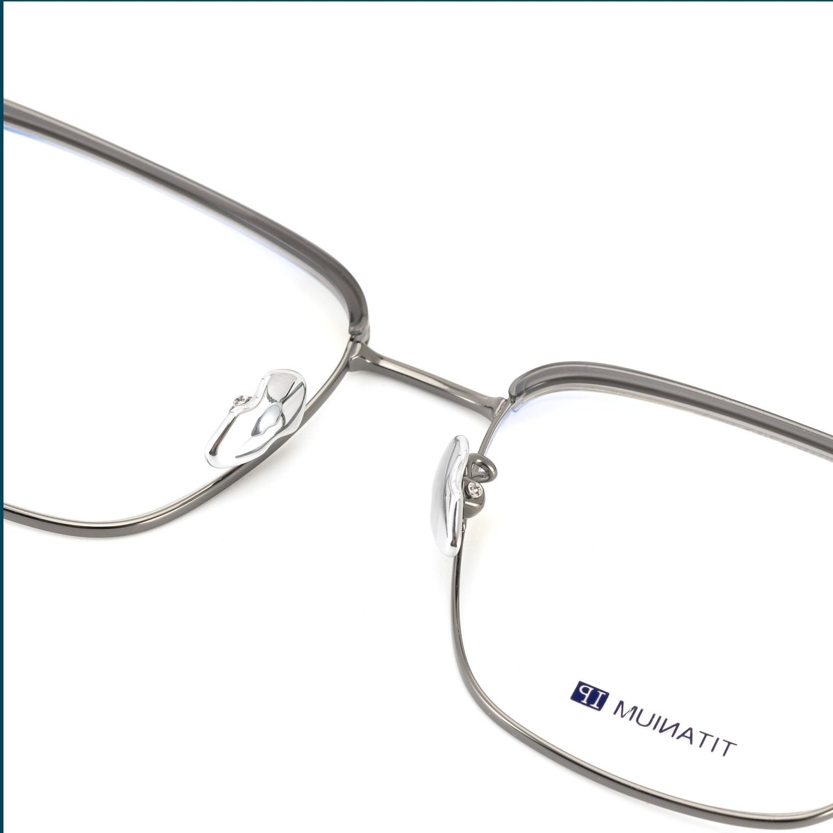 Square Browline Glasses Titanium Half Rim Eyeglasses Frame Browline Prescription Glasses for Men Women Business Optical Frame CH5526 - HP eyeglasses