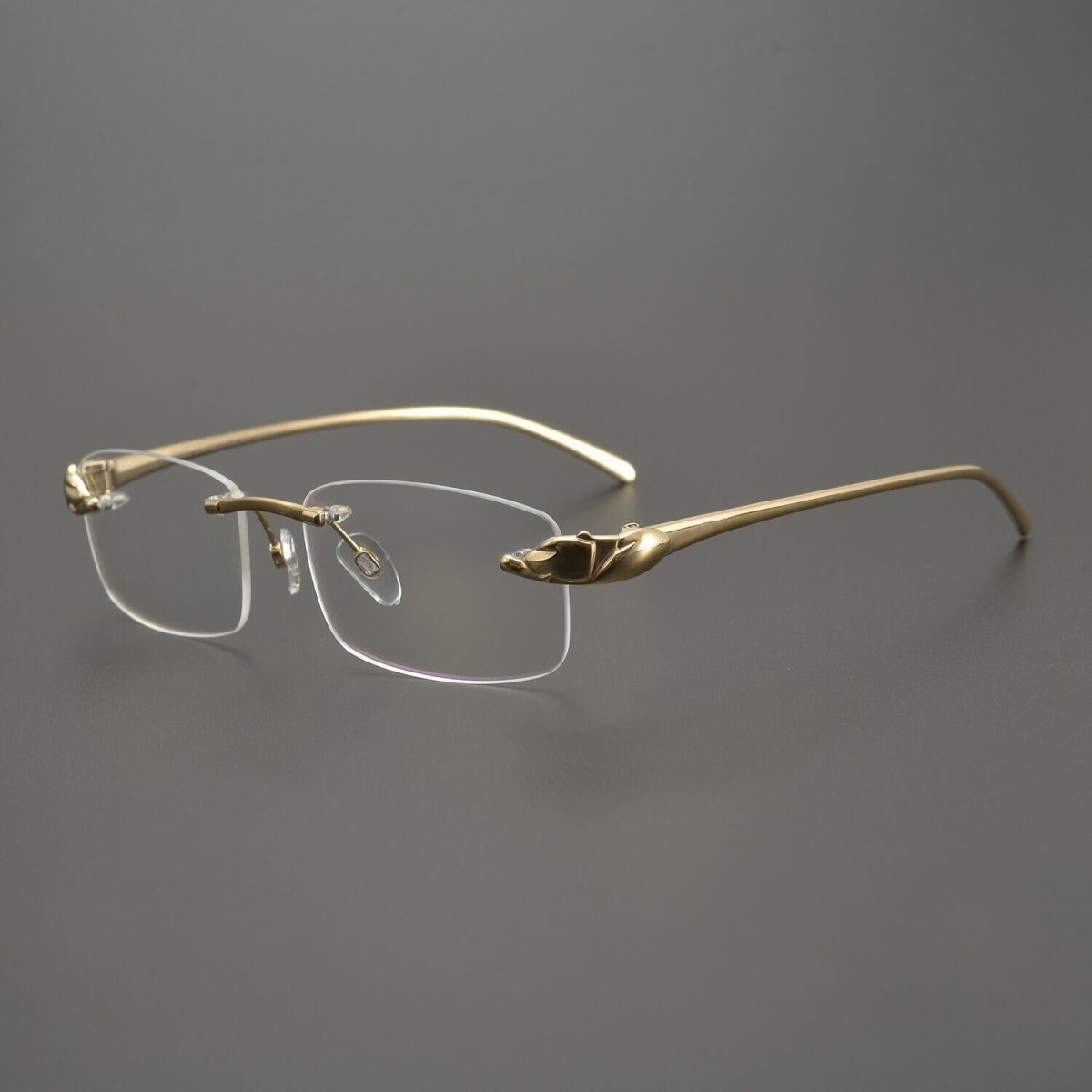 Ultra - Light Pure Titanium Rimless Square Glasses with Panther Head | Prescription Eyewear for Men – 8200875 - HP eyeglasses