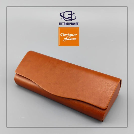 Vintage Brown PU Leather Eyeglasses Case – High - Quality, Hard Shell, Pressure - Resistant, Large Capacity for Optical Glasses and Sunglasses - HP eyeglasses