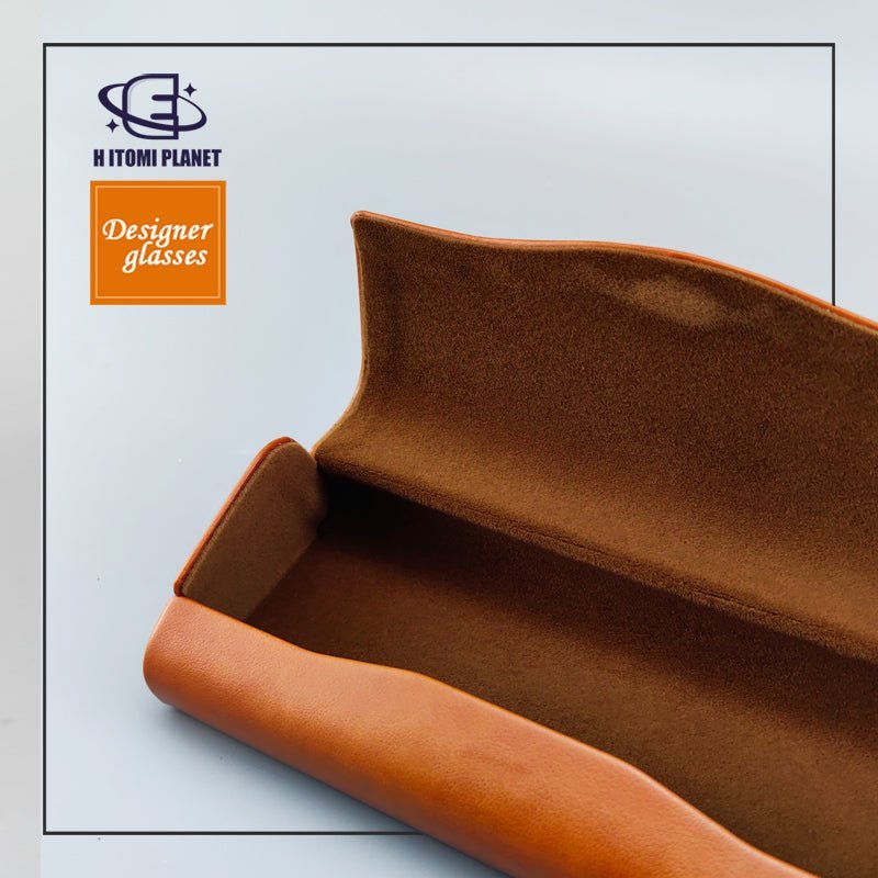 Vintage Brown PU Leather Eyeglasses Case – High - Quality, Hard Shell, Pressure - Resistant, Large Capacity for Optical Glasses and Sunglasses - HP eyeglasses