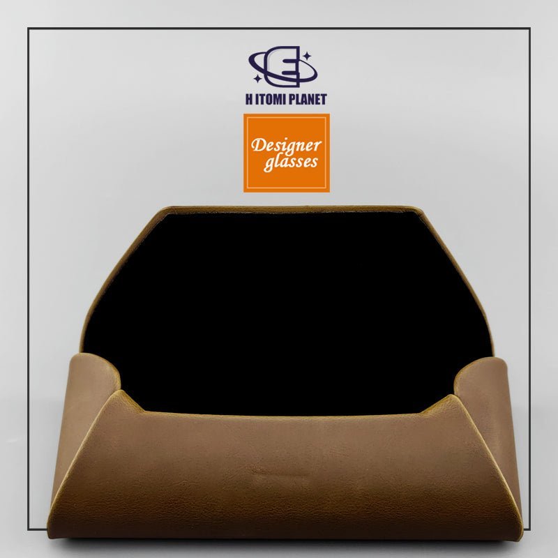 Vintage Brown/Black Soft PU Leather Eyeglasses Case – Lightweight, Large Capacity, Pressure - Resistant Design for Optical Glasses and Sunglasses - HP eyeglasses