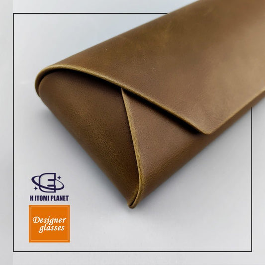 Vintage Brown/Black Soft PU Leather Eyeglasses Case – Lightweight, Large Capacity, Pressure - Resistant Design for Optical Glasses and Sunglasses - HP eyeglasses