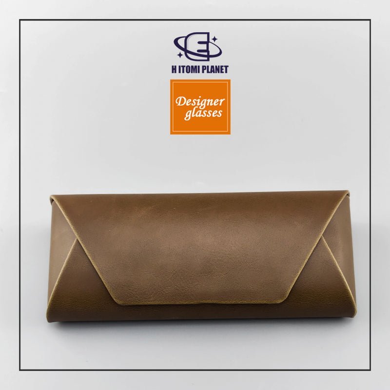 Vintage Brown/Black Soft PU Leather Eyeglasses Case – Lightweight, Large Capacity, Pressure - Resistant Design for Optical Glasses and Sunglasses - HP eyeglasses
