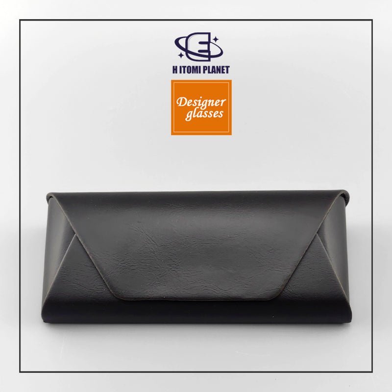Vintage Brown/Black Soft PU Leather Eyeglasses Case – Lightweight, Large Capacity, Pressure - Resistant Design for Optical Glasses and Sunglasses - HP eyeglasses