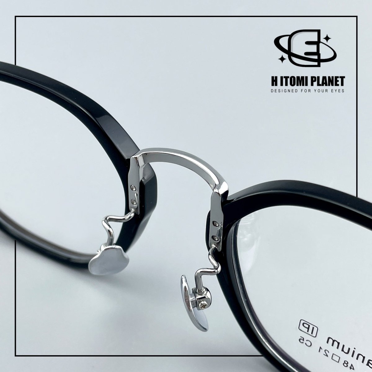 Vintage Small Frame Acetate Glasses with Titanium Temples | Retro Round Optical Eyeglass Frame for High Prescription EO-5020 - HP eyeglasses