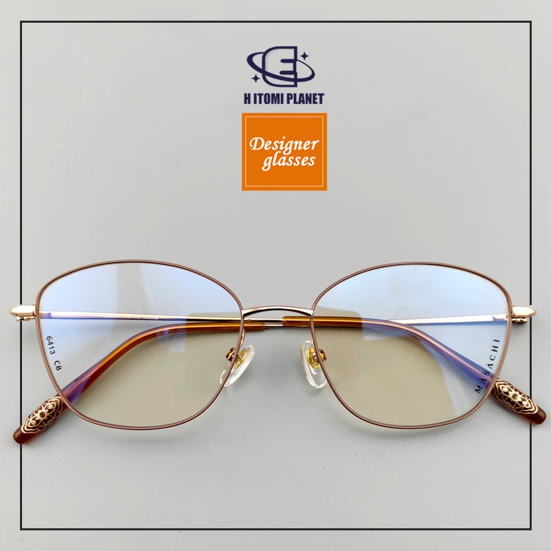 Women's Pure Titanium Butterfly Glasses – Floral Hairpin Accent & 10g Lightweight - HP eyeglasses