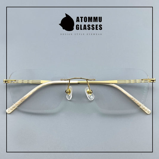 Women’s Rimless Pure Titanium Eyeglasses – Square Ultra Lightweight Business Frame 6443 - HP eyeglasses