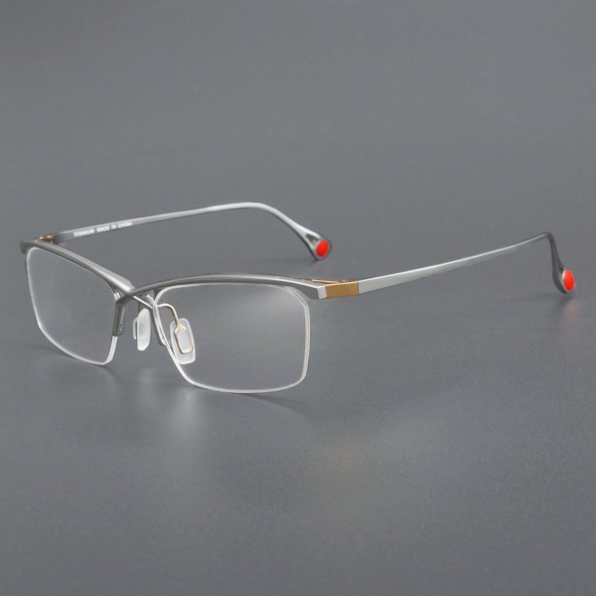 ZY - 222 Okuyama Same Style Titanium Semi - Rimless Glasses – Lightweight Business Eyewear with Hollow Design, Half Frame Prescription Ready - HP eyeglasses