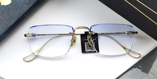 Bespoke Gold Rimless Glasses with ZEISS SmartLife — Luxury Progressive Rimless Glasses Case Study - HP eyeglasses