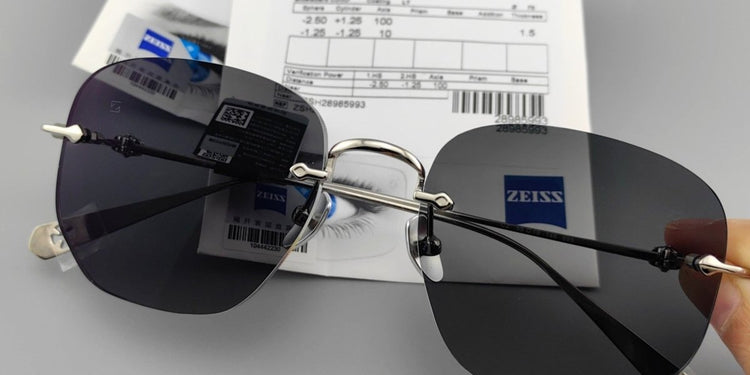 Oversized 55mm Titanium Rimless Glasses with ZEISS PhotoFusion X Lense ...