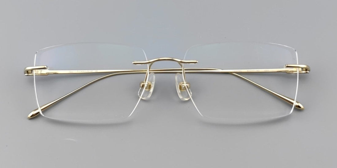 Ultra-Light Rimless Glasses: -3.00 ZEISS Lenses in 14g Titanium Frame - HP eyeglasses