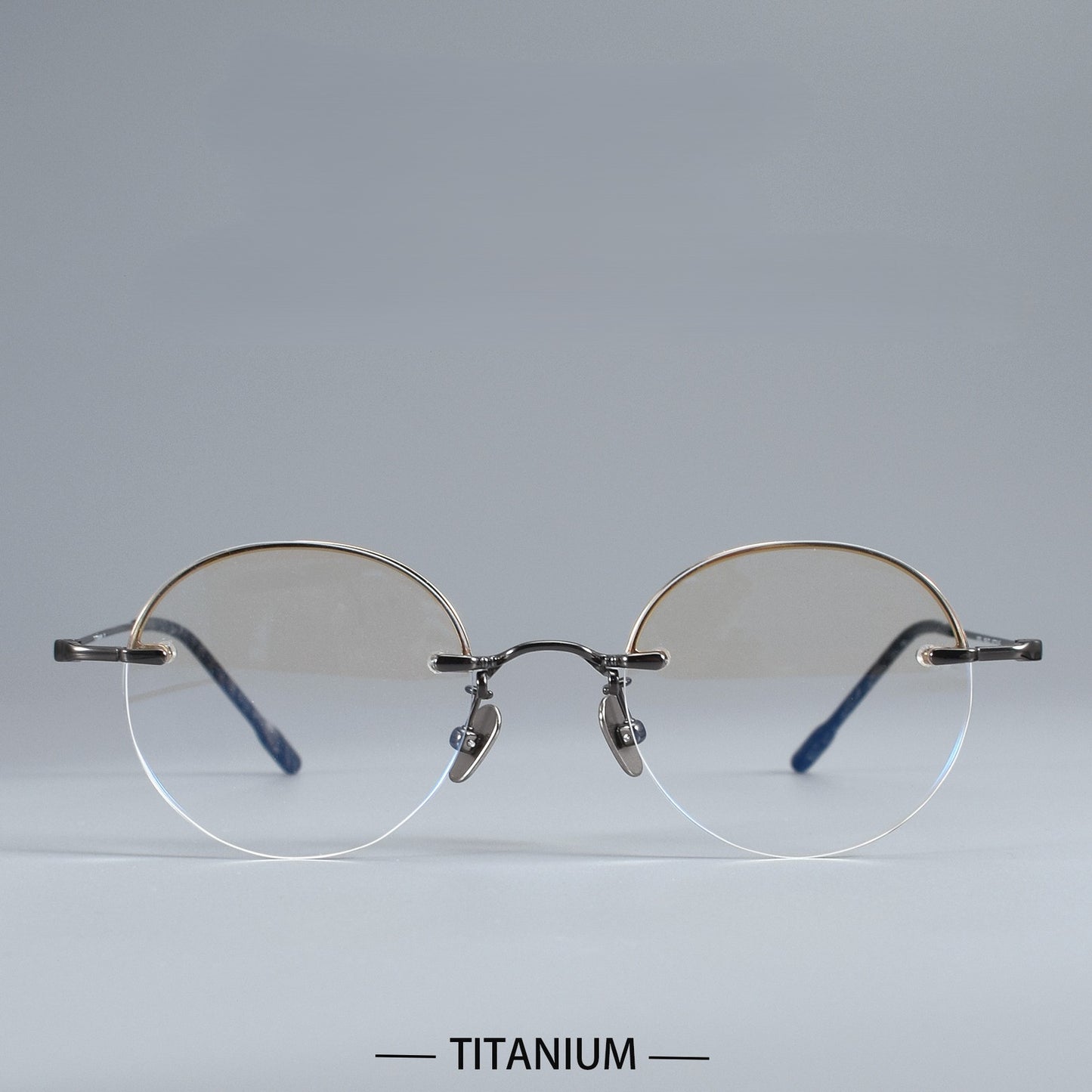 Japanese Style Round Rimless Glasses | Pure Titanium Designer Optical Frame for Small Faces 80876