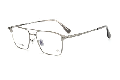 Chrome Hearts-Style Double Bridge Titanium Glasses Square Eyeglasses Lightweight Full Rim Prescription Frame CH5401