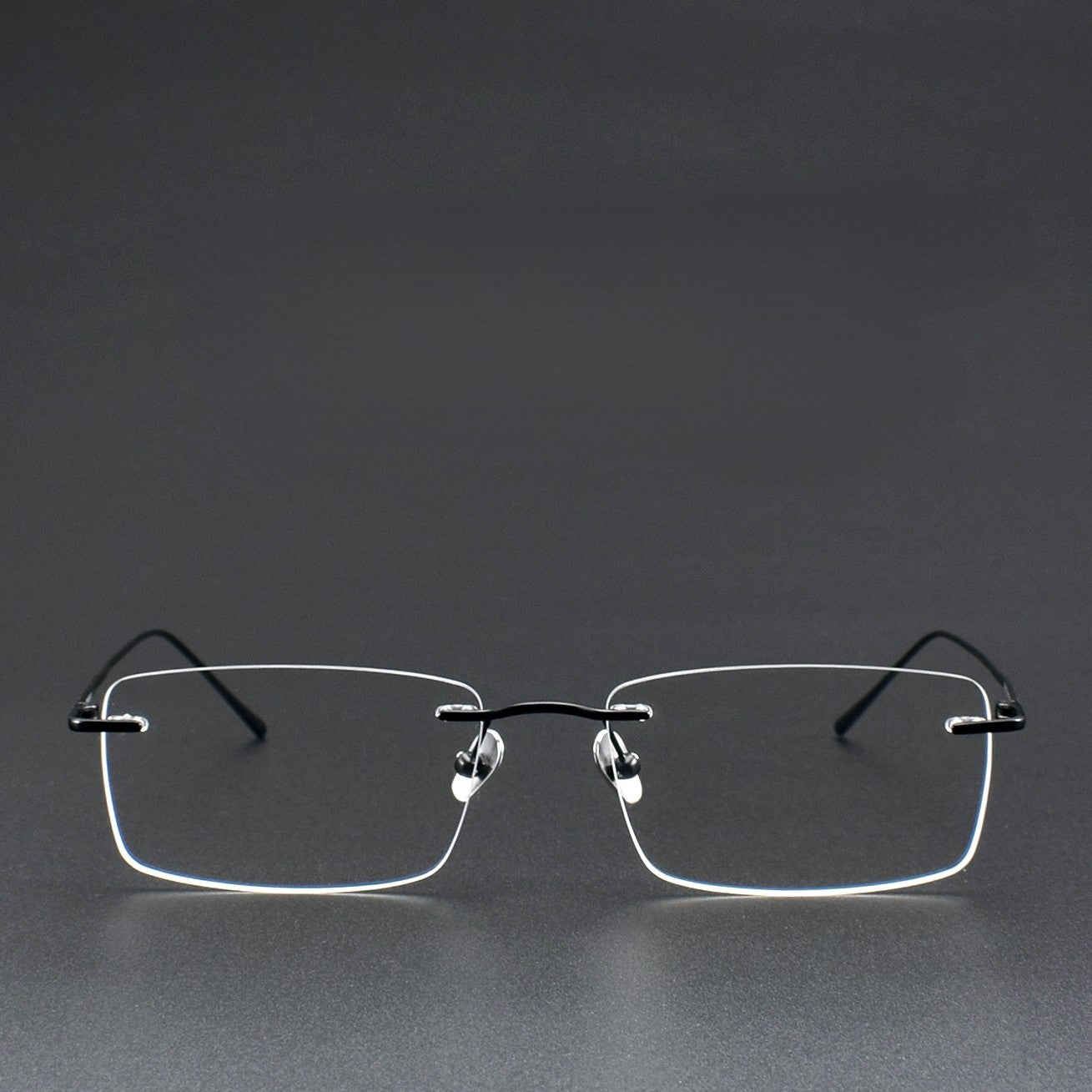 Slim Rectangle Rimless Glasses | Ultra-Light Pure Titanium Gold Prescription Frame for Men & Women 52023