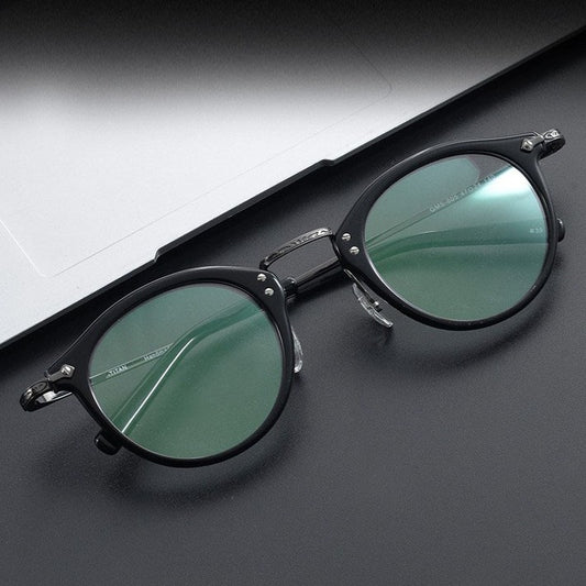 Japanese Vintage Round Glasses | Handmade Acetate & Pure Titanium Lightweight Prescription Eyewear 805