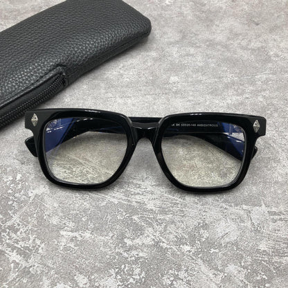 Chrome Hearts-Style Oversized Square Acetate Eyeglasses – Designer Full Rim Gothic Cross Optical Frame AMBIDXTROUS