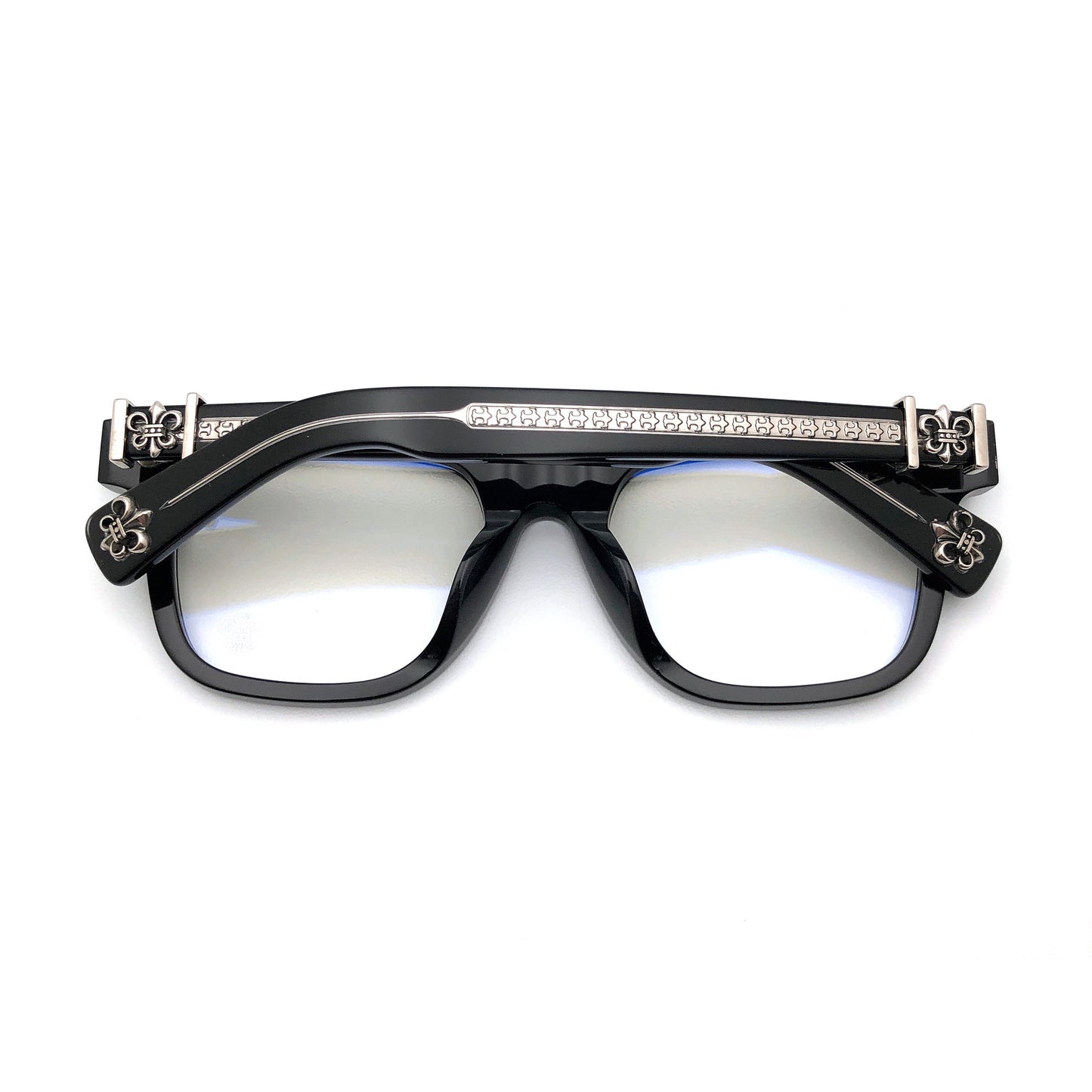 Chrome Hearts-Style Oversized Square Acetate Eyeglasses – Designer Full Rim Gothic Cross Optical Frame AMBIDXTROUS