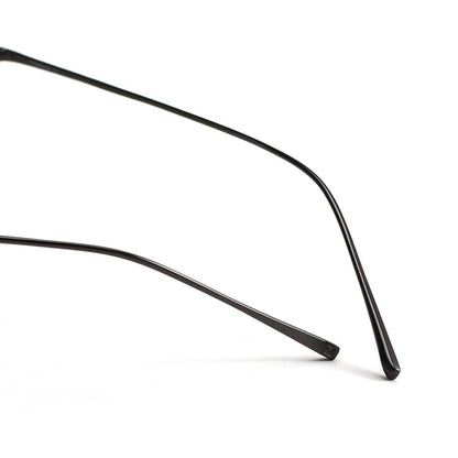 Minimalist Oval Rimless Glasses | Ultra-Light Pure Titanium Silver Optical Frame for Men & Women 52024