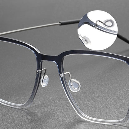 Ultra-Light Square Titanium Eyeglasses – Lindberg Inspired Minimalist Design | Model 6554HS