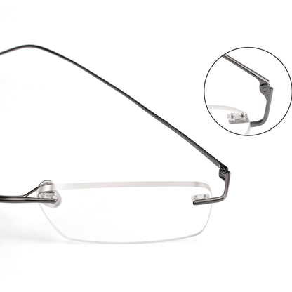 Low-Profile Rimless Glasses | Ultra-Light Pure Titanium Gold Prescription Frame for Men & Women 52021