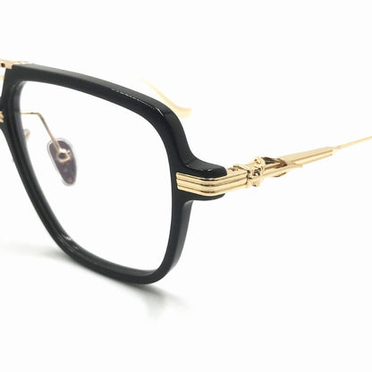 Chrome Hearts-Style Square Aviator Acetate Glasses 57mm Double Bridge Navigator Optical Frame CH8182