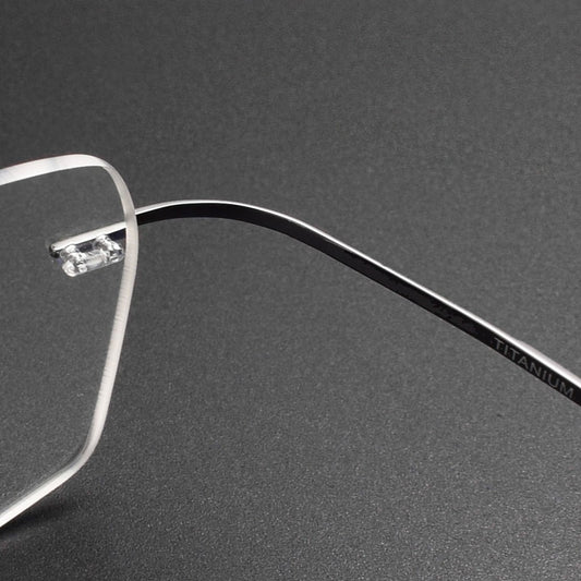 Screwless Pure Titanium Rimless Glasses for Men & Women | Ultra-Light Flexible Prescription Optical Frame XW1818