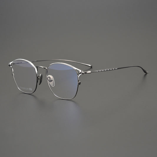 Gothic-Inspired Lightweight Titanium Full Rim Eyeglass Frame | Cross Engraving – Minimalist Luxury Design - CH8027