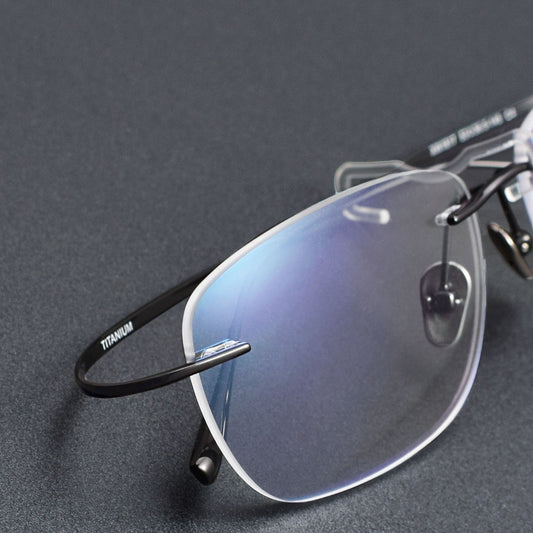 Luxury Pure Titanium Rimless Glasses | Screwless Ultra-Light Gold Optical Frame for Men & Women XW1817