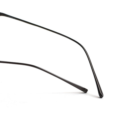 Slim Rectangle Rimless Glasses | Ultra-Light Pure Titanium Gold Prescription Frame for Men & Women 52023
