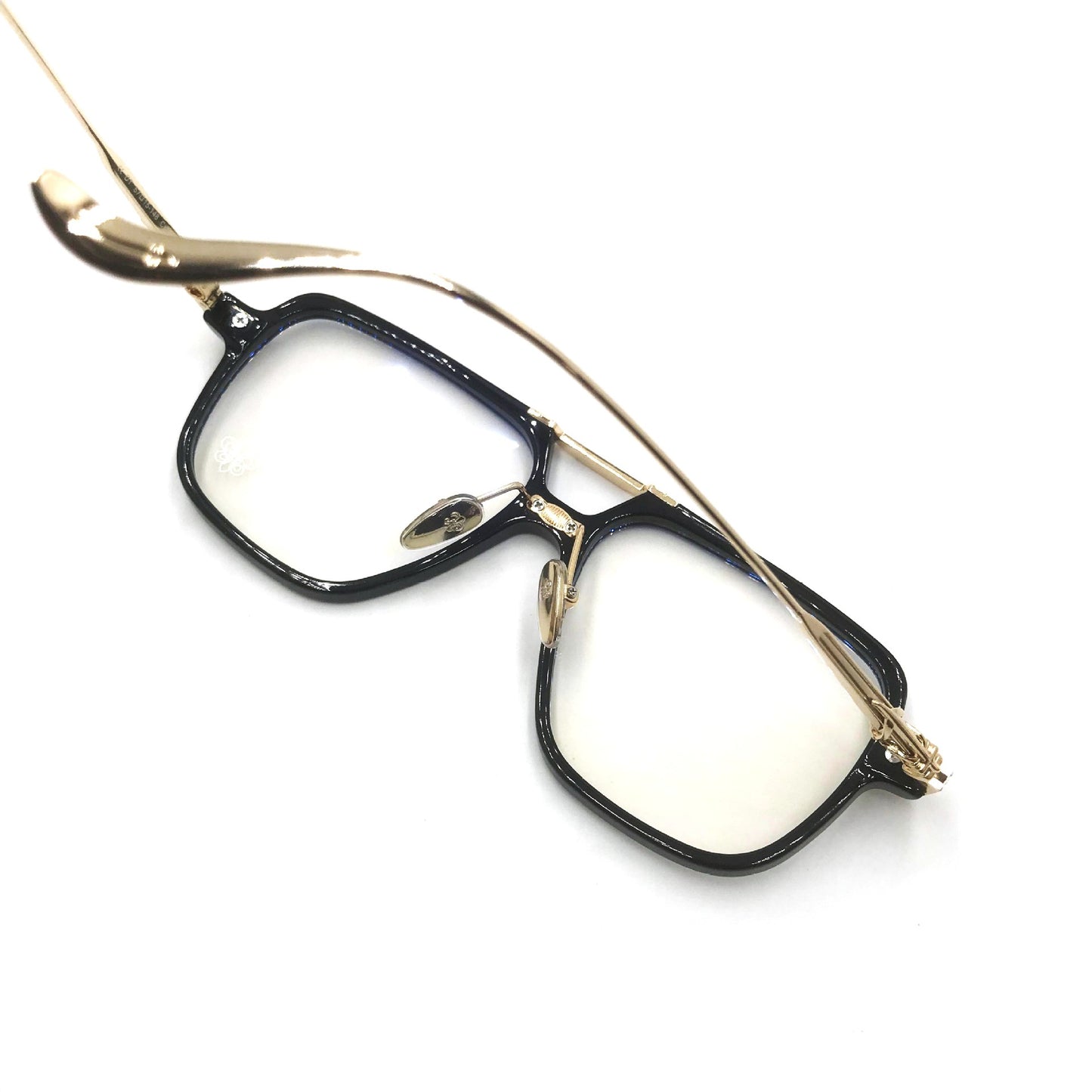 Chrome Hearts-Style Square Aviator Acetate Glasses 57mm Double Bridge Navigator Optical Frame CH8182