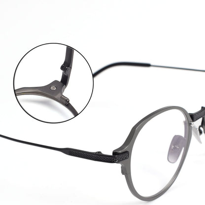 DITA Style DTX-426 Pure Titanium Full Rim Round Eyeglass Frame | Designer Optical Glasses for Men & Women | Lightweight Blue Light & Prescription Ready