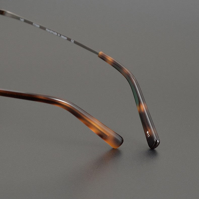 Japanese Designer Small Square Acetate Eyeglasses with Titanium Hinges | Vintage Full Rim Optical Frame EO-806