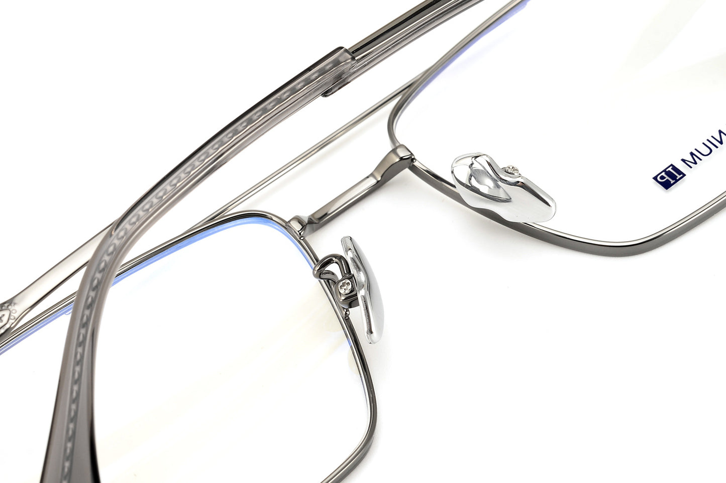 Chrome Hearts-Style Double Bridge Titanium Glasses Square Eyeglasses Lightweight Full Rim Prescription Frame CH5401