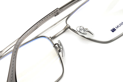 Chrome Hearts-Style Double Bridge Titanium Glasses Square Eyeglasses Lightweight Full Rim Prescription Frame CH5401
