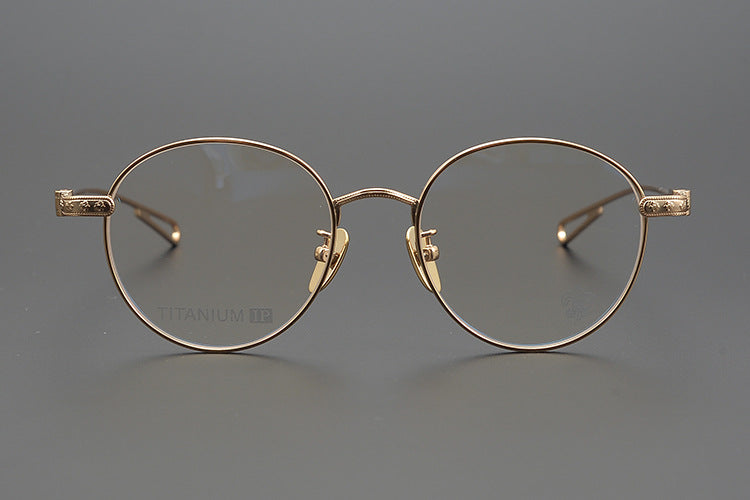 SEXCEL Gothic Round Glasses - Chrome Hearts Style Titanium Full Frame (50mm)