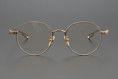 SEXCEL Gothic Round Glasses - Chrome Hearts Style Titanium Full Frame (50mm)