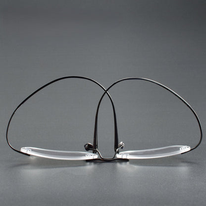 Screwless Pure Titanium Rimless Glasses for Men & Women | Ultra-Light Flexible Prescription Optical Frame XW1818